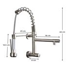 Torneira De Cozinha Gourmet Parede Monocomando Inox Prata