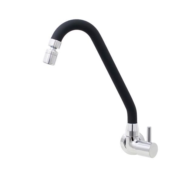 Torneira De Cozinha Gourmet Preta Parede Bica Móvel Com Areja