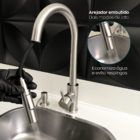 Torneira De Cozinha Inox Escovado Bico Extensivel Bancada Ilh