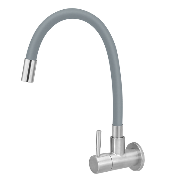 Torneira De Cozinha Inox Parede Flexível Gourmet Cinza/gray