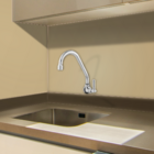 Torneira De Cozinha Metal Bica Movel Luxo De Parede 1/4v Casa