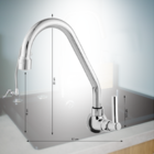 Torneira De Cozinha Metal Bica Movel Luxo De Parede 1/4v Del