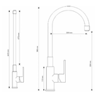 Torneira De Cozinha Monocomando De Mesa Bica Flexível Preto