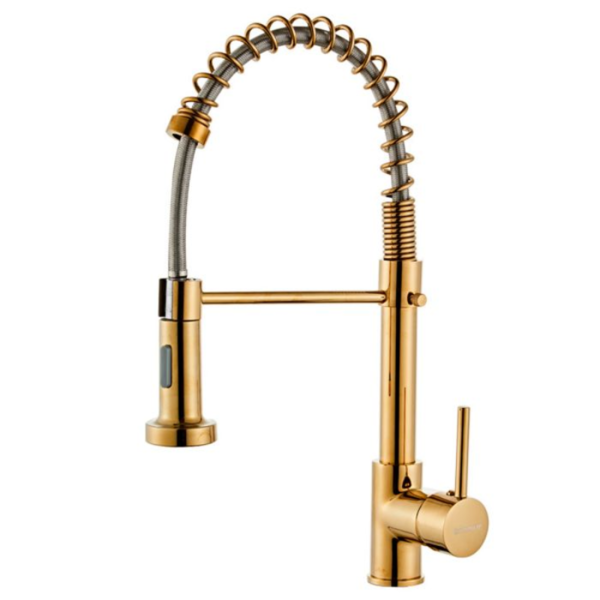 Torneira De Cozinha Monocomando Gourmet Extensível Dourada | Leroy Merlin