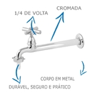 Torneira De Cozinha Oliveira 1158 C-31 De Parede Fixa Com Bico