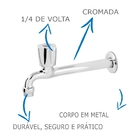 Torneira De Cozinha Oliveira 1158 C-50 De Parede Fixa Com Are