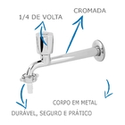 Torneira De Cozinha Oliveira 1158 C-50 De Parede Fixa Com Bic