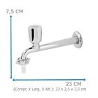 Torneira De Cozinha Oliveira 1158 C-50 De Parede Fixa Com Bico
