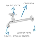 Torneira De Cozinha Oliveira 1159 C-31 De Parede Fixa Com Are