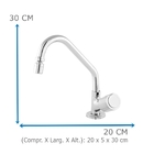 Torneira De Cozinha Oliveira 1168 3/4 C-40 1/4 Volta De Mesa