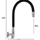 Torneira De Cozinha Parede Gourmet Flexível Preta Via Flix