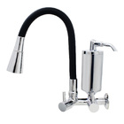 Torneira De Cozinha Preto Gourmet De Parede Inox Com Filtro C