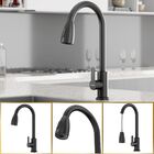 Torneira De Cozinha Roma Mangueira Flexível Aço Inox Preto Go