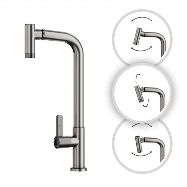 Torneira De Cozinha Siena Aço Inox Goldenx