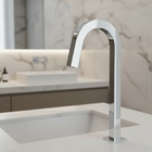 Torneira De Cuba Lavatório Quadrada Bica Alta Cromada 1/4v