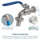 Torneira De Jardim Tanque Metal 1/2 X 3/4 Registro Esfera Lav