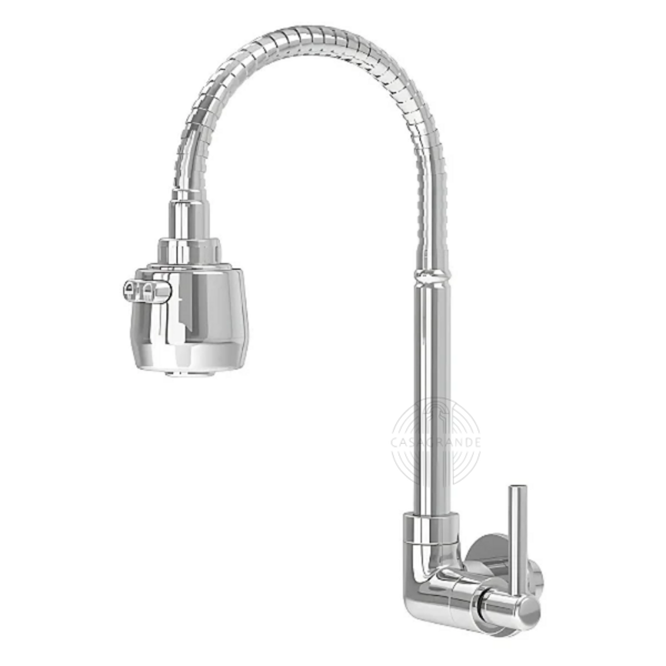 Torneira De Luxo Gourmet Pia Cozinha Parede Flexível Casagran
