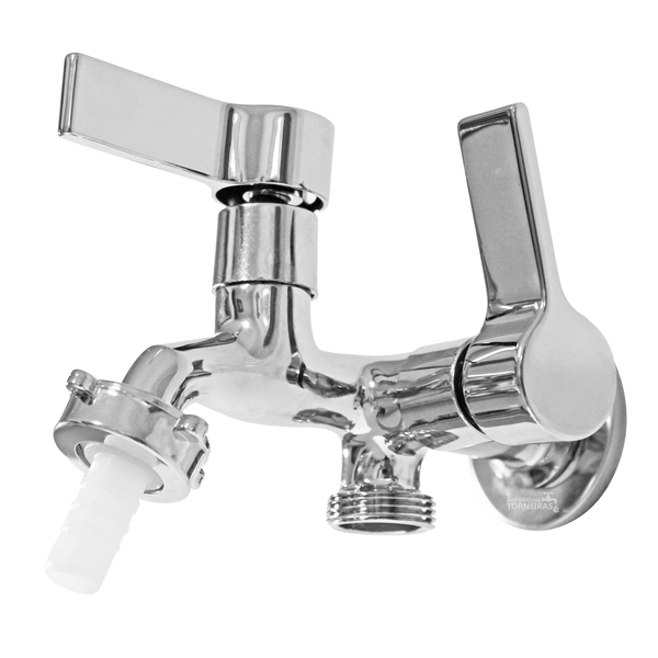 Torneira De Máquina E Tanque Alavanca Quadrada Com 2 Saídas C