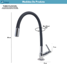 Torneira De Mesa Cozinha Gourmet Metal Silicone Preta Flexíve