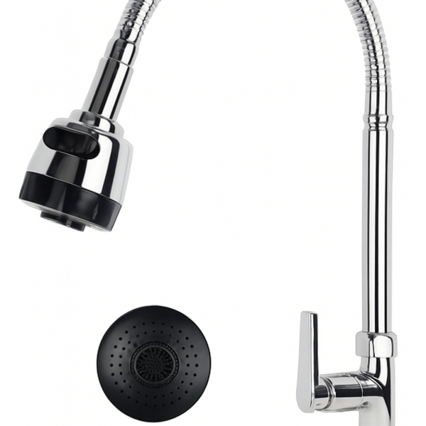 Torneira De Mesa Gourmet Com Ducha Para Cozinha - Inox