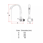 Torneira De Mesa Lavatório Bica Alta Móvel Linea Tigre