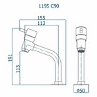 Torneira De Mesa Para Banheiro Eva 90 Fani Cromado