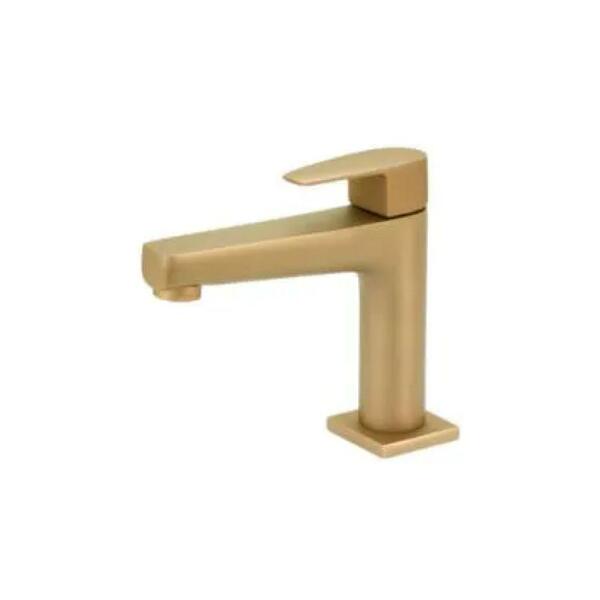 Torneira De Mesa Para Lavatório Color Led Bica Baixa Dourado
