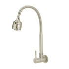 Torneira Gourmet de Parede para Cozinha com Bica Alta Flexível Inox Escovado Steel Stoc