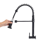 Torneira de Parede para Cozinha Bica Alta Flexível Preto Fosco Gourmet Civitt