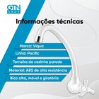 Torneira De Parede Bica Móvel Para Cozinha Pacific Branca Viq