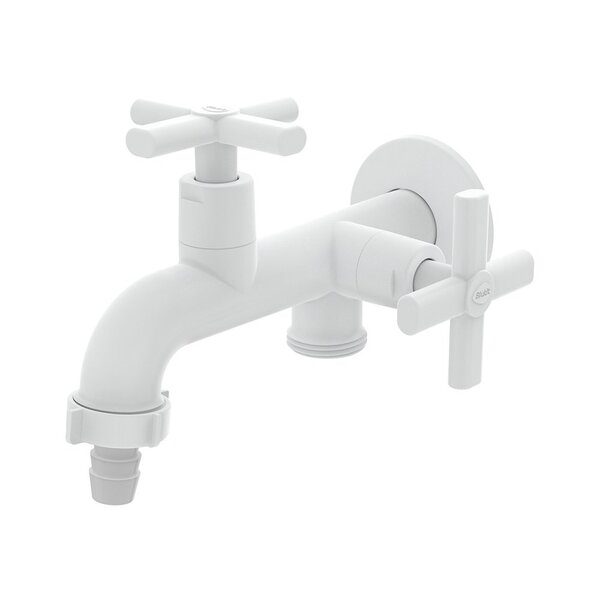 Torneira De Parede C/derivação P/tanque Lume Blukit Branco