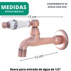 Torneira de Parede em Metal Latão Curta C/ Manopla Cerâmica G