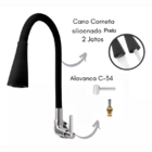 Torneira de Parede Gourmet Flexível com 2 Jatos - Preto Fosco