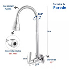 Torneira De Parede Metal Cromado Articulável E Com Jato Ajust