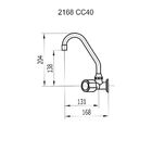 Torneira De Parede P/ Pia Bica Móvel Ouro Fino Cromado 2168cc