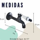Torneira de Parede para Banheiro Lavabo em Latão Cor Preta Pr