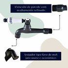 Torneira de Parede para Banheiro Lavabo em Latão Cor Preta Pr