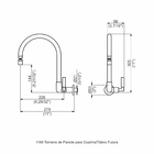 Torneira De Parede Para Cozinha - Titânio Futura
