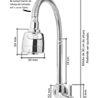 Torneira De Parede Pia De Cozinha Tubo Flexível Gourmet Croma