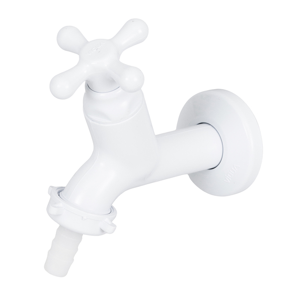 Torneira de Parede para Tanque com Bica Reta Branca Marujá Viqua