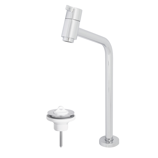 Torneira de Pia para Banheiro com Bica Alta Cromado com Válvula New Eiffel Fani