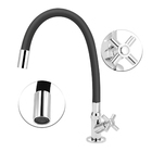Torneira de Pia para Cozinha com Bica Alta Flexível Cromado e Preto Fosco Slim Stoc