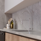 Torneira Gourmet de Pia para Cozinha com Bica Alta Flexível Inox Escovado Standard Civitt