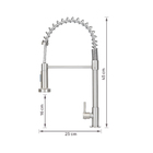 Torneira Gourmet de Pia para Cozinha com Bica Alta Flexível Inox Escovado Standard Civitt