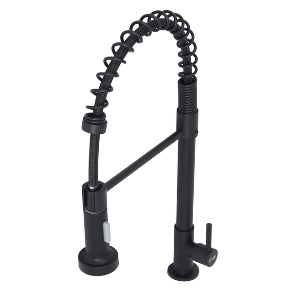 Torneira de Pia para Cozinha Bica Alta Flexível Preto Fosco Gourmet Civitt