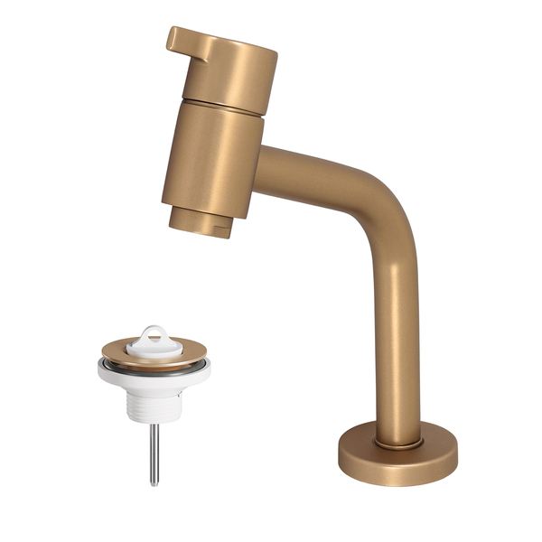 Torneira de Pia para Banheiro com Bica Média Blush com Válvula New Eiffel Fani