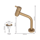 Torneira de Pia para Banheiro com Bica Média Blush com Válvula New Eiffel Fani