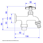 Torneira de Tanque com Saída para Máquina de Lavar Cromada 1155 C39 Deca