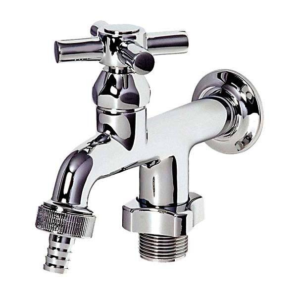 Torneira de Tanque com Saída para Máquina de Lavar Parede Bica Baixa Cromada Izy 1155.C37 Deca