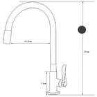 Torneira Deckcasa Preta Flexível Pia Cozinha Água Fria Gourmet